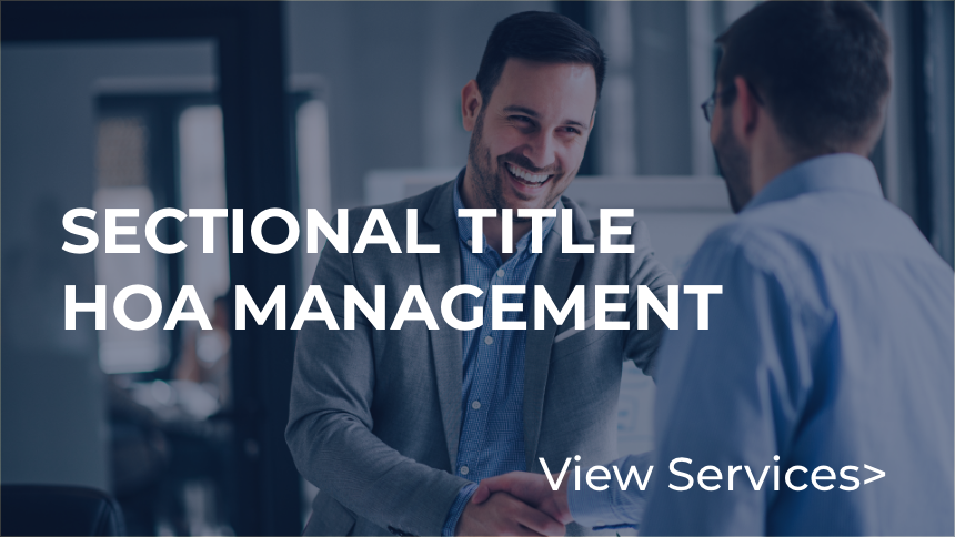 sectional title Hoa management link button and text